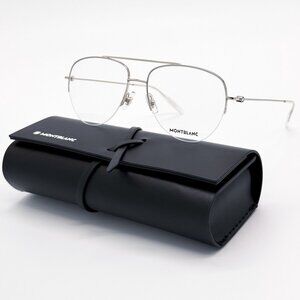 NEW MONTBLANC EYEGLASSES MB0077O 003 SILVER MEN EYEWEAR MONTBLANC